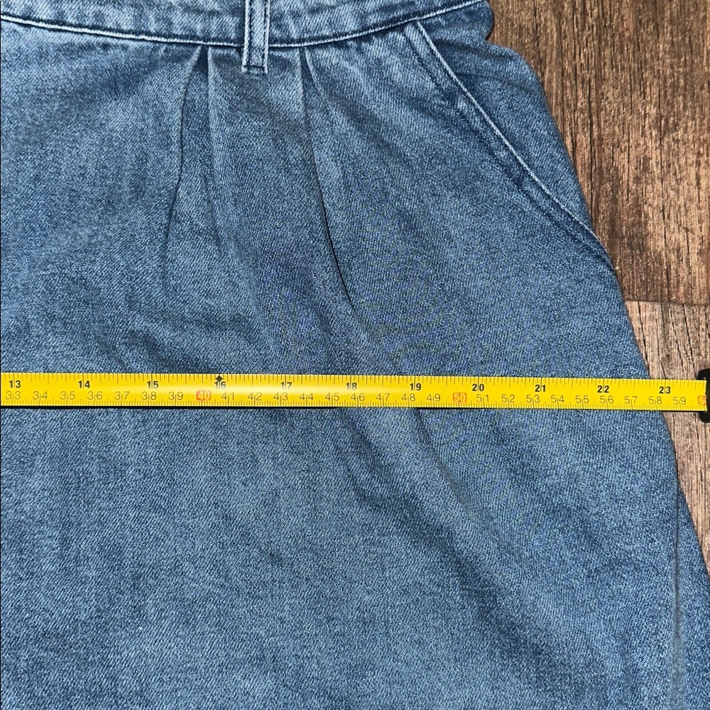 Anthropologie Porridge Denim Jean Midi Pleated Skirt size L EEUC - Picture 6 of 7